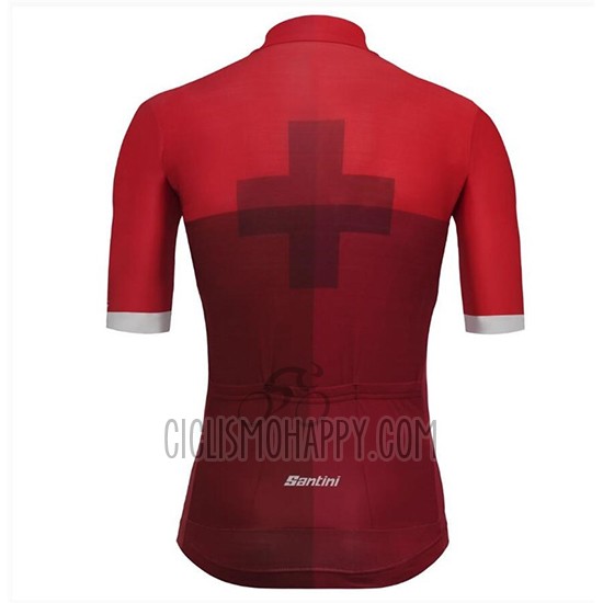Tour de Suisse Cross Cycling Jersey Bib Short 2018 Men Short Sleeve Red